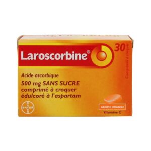 Laroscorbine 500mg sans sucre 30 comprimés à croquer édulcoré à l'aspartam