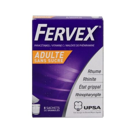 Fervex État Grippal sans sucre granulé pour solution buvable en 8 sachets