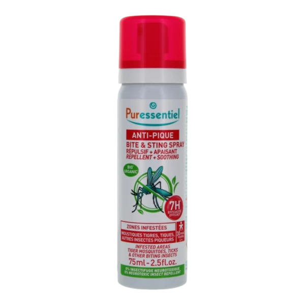 Puressentiel Anti-Pique Spray Répulsif + Apaisant 7H Zones Infestées 75 ml