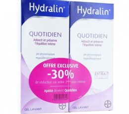 HYDRALIN - GEL LAVANT QUOTIDIEN USAGE INTIME - LOT DE 2 X 400 ML