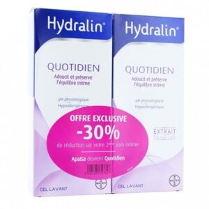 HYDRALIN - GEL LAVANT QUOTIDIEN USAGE INTIME - LOT DE 2 X 400 ML