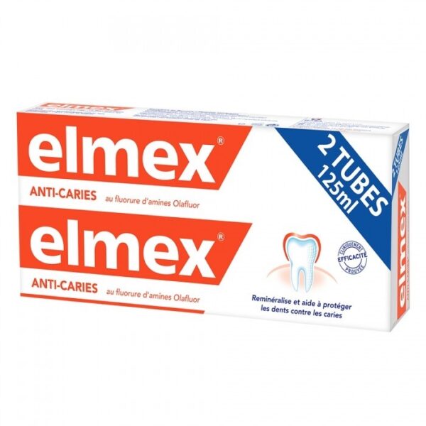 ELMEX DENTIFRICE ANTI CARIES LOT 2X125ML