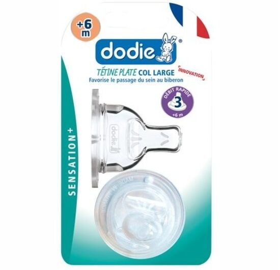 DODIE - 2 tétines plates - 2ème age - débit 3