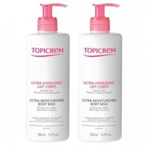 TOPICREM LAIT CORPS ULTRA HYDRATANT PEAUX SENSIBLES ET SECHES 2X500ML