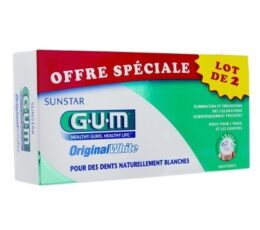 GUM ORIGINAL WHITE DENTIFRICE ANTI-TACHE 75ML - LOT DE 2