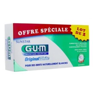 GUM ORIGINAL WHITE DENTIFRICE ANTI-TACHE 75ML - LOT DE 2