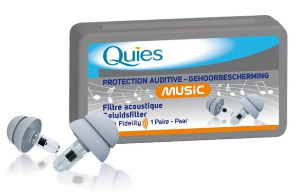 QUIES - PROTECTION AUDITIVE MUSIC - FILTRE ACOUSTIQUE - 1 PAIRE