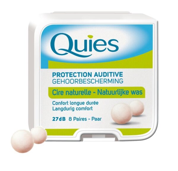 QUIES - PROTECTION AUDITIVE - CIRE NATURELLE - 8 PAIRES