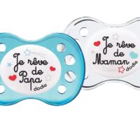 DODIE - 2 SUCETTES ANATOMIQUES SILICONE NUIT - JE RÊVE - 6M+ - A36