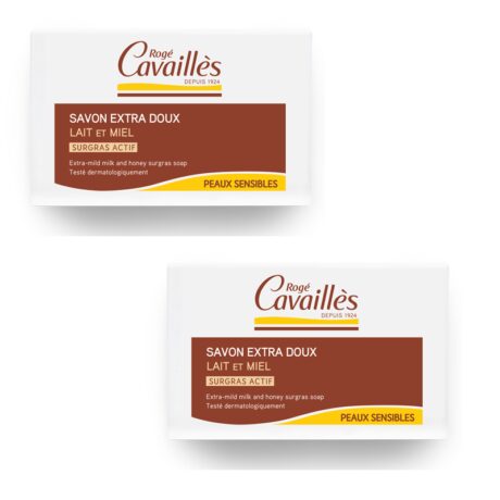 Rogé Cavaillès Savon surgras lait et miel - 2 x 250g