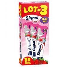 SIGNAL Dentifrice enfant 3-6 ans goût fraise 3x50ml