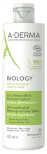 A-DERMA Biology Lait Démaquillant Dermatologique Bio 400 ml