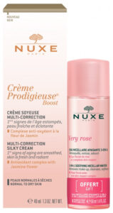 Nuxe Crème Prodigieuse Boost Crème Soyeuse Multi-Correction 40 ml + Very Rose Eau Micellaire Apaisante 3en1 40 ml Offerte