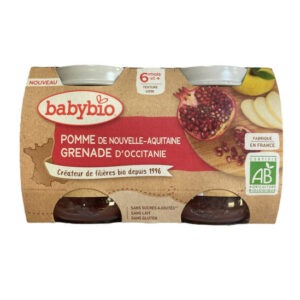 BABYBIO POMME GRENADE 2X130G