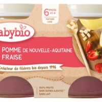 Babybio Pomme Fraise 6 Mois et + Bio 2 Pots de 130 g