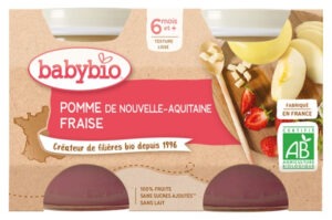 Babybio Pomme Fraise 6 Mois et + Bio 2 Pots de 130 g