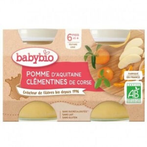 BABYBIO POMME CLEMENTINES 2X130G