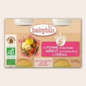 BABYBIO POMME ABRICOT CEREALE 2X130G