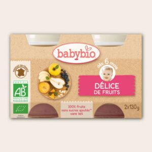 BABYBIO DELICE DES VERGERS 2X130G