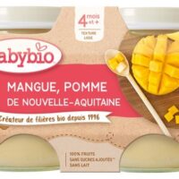 Babybio Mangue Pomme 4 Mois et + Bio 2 Pots de 130 g