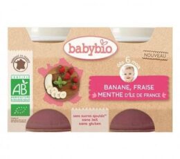 BABYBIO POT BANANE FRAISE MENTHE 2x130g