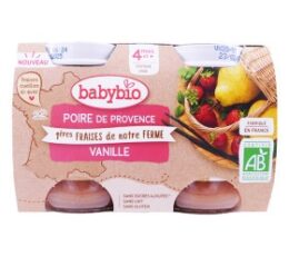 BABYBIO PETITS POTS POIRE VANILLE BIO 2X130G 4 MOIS+