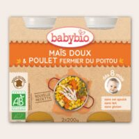 BABYBIO POT MAIS DOUX POULET FERMIER 2X200G