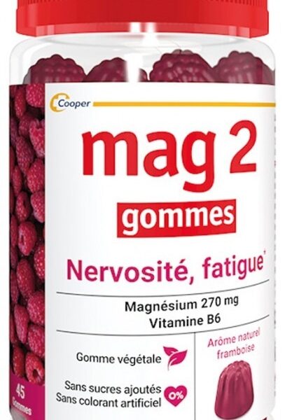 Mag 2 Gommes Nervosité Fatigue Framboise 45 Gummies