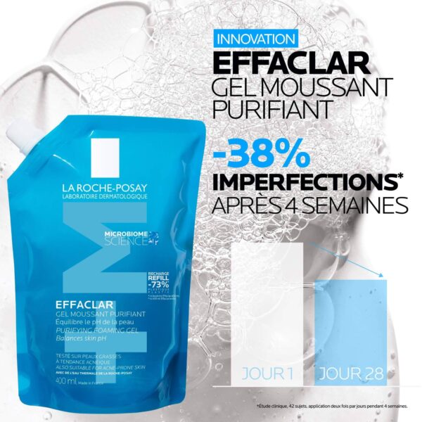 La Roche-Posay - Effaclar Gel Moussant Purifiant Eco-Recharge 400ml-04 La Roche-Posay - Effaclar Gel Moussant Purifiant Eco-Recharge 400ml – Image 2