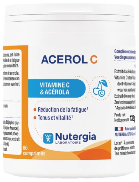 Laboratoire NUTERGIA vitamines Acerol C 60 Comprimés