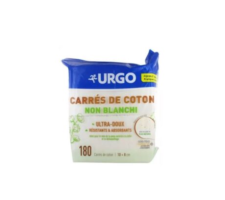 Urgo Carrés de Coton Non Blanchi 10x8cm 180 Carrés Doux