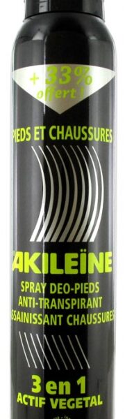 Akileïne Spray Pieds et Chaussures 200 ml dont 33% Offert