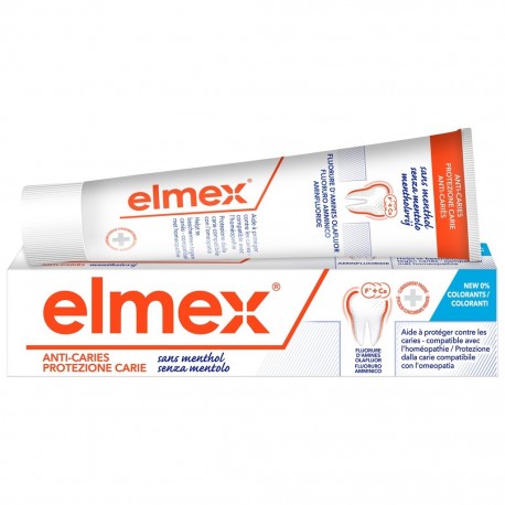 elmex-anti-caries-sans-menthol-dentifrice-75-ml Dentifrice elmex compatible avec l'homéopathie sans menthol - 75 ml – Image 1
