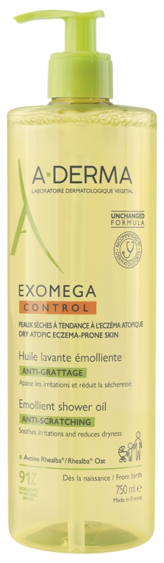 A-Derma Exomega Control Huile Lavante Apaisante 500 ml pour peaux sensibles