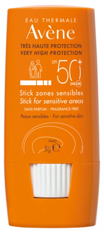 Avène Stick Solaire Zones Sensibles SPF 50+ Protection Maximale 8g