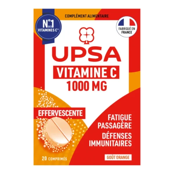 UPSA Vitalité Vitamine C 1000 mg 20 Comprimés Effervescents