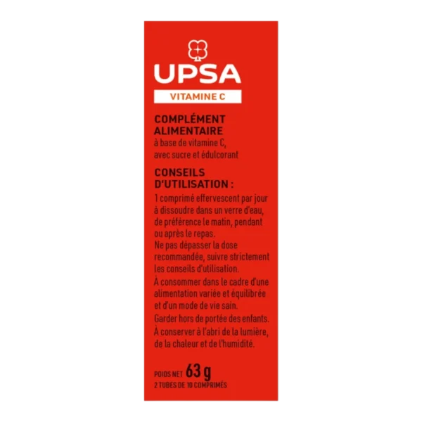 UPSA Vitalité Vitamine C 1000 mg 20 Comprimés Effervescents