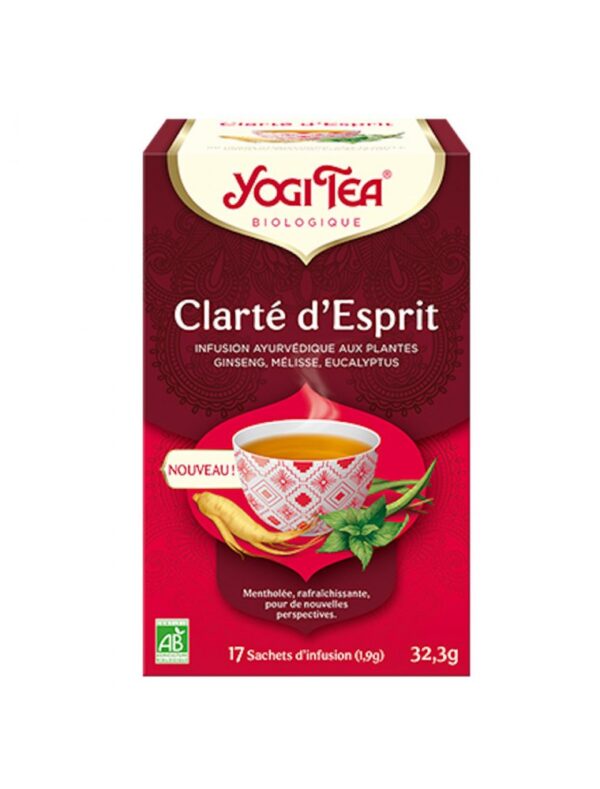 clarte-d-esprit-bio-infusions-ayurvediques-17-sachets-yogi-tea YOGI TEA CLARTE D ESPRIT 17 SACHETS – Image 1