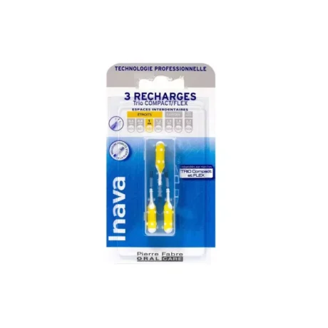 Inava Trio Brossettes 3 Recharges pour Trio Compact/Flex Jaune