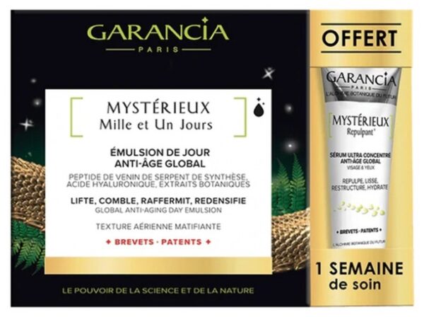 Garancia Mystérieux Mille et Un Jours Émulsion de Jour Anti-Âge Global 30 ml + Repulpant 5 ml Offert Garancia Mystérieux Mille et Un Jours Émulsion de Jour Anti-Âge Global 30 ml + Repulpant 5 ml Offert