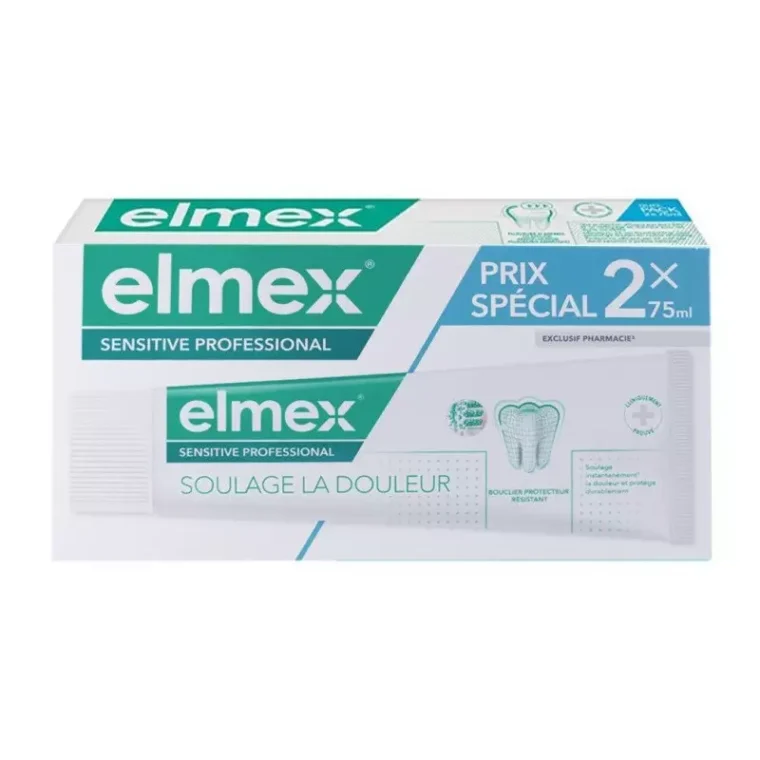 elmex sensitive dentifrice dents sensibles 2 x 75ml