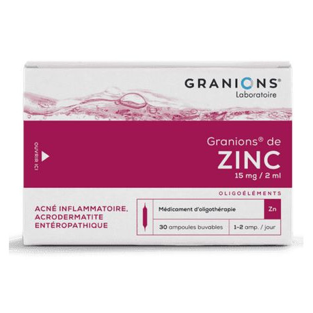 Granions Zinc 30 Ampoules - Complément Alimentaire pour le Système Immunitaire