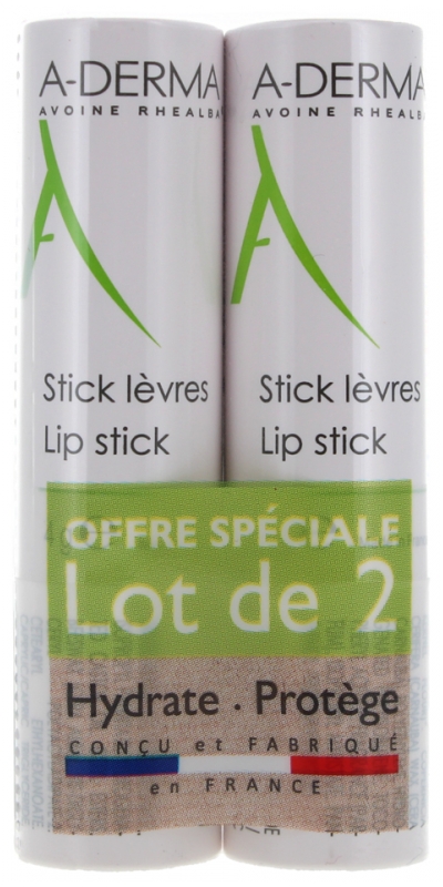 A-Derma Stick Lèvres Hydratant Protecteur Lot 2x4g