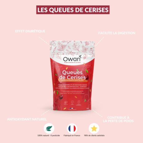 Owari Infusion Queues de Cerises Bio 50g - Drainante et Purifiante effets