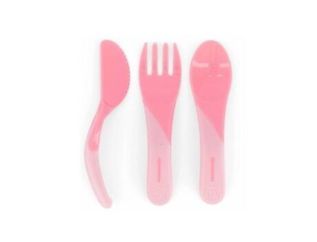 TwistShake Couverts Enfant 6m+ Rose Pastel Set Repas Pratique