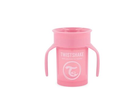 TwistShake Gobelet 360° Rose Innovant pour Bébé 230ml 6m+