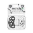 Twistshake Sucette Apaisante 0-6m Noir et Blanc Lot de 2