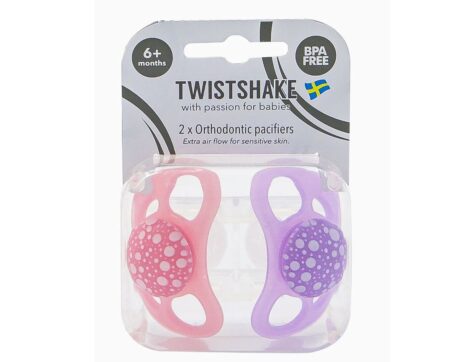 Twistshake Sucettes Duo 6m+ Rose et Violet Confort Optimal