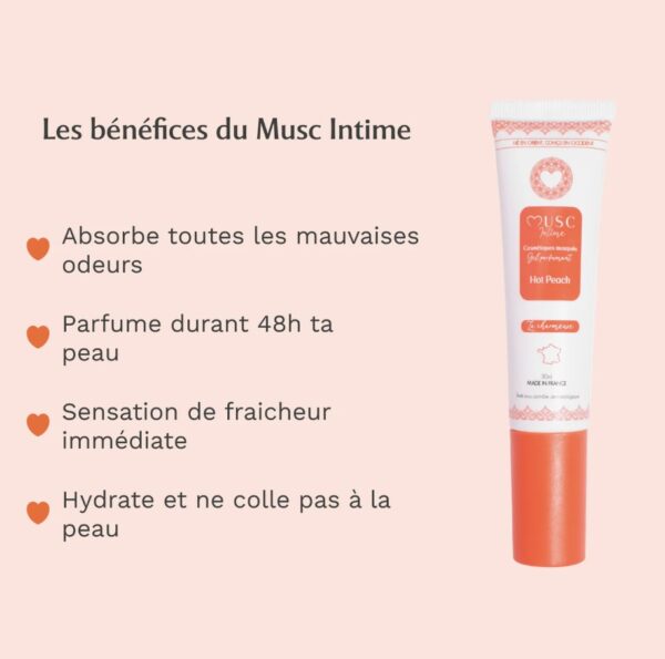 Musc Intime La Charmeuse Hot Peach Soin Intime Sensuel 30ml qualités Musc Intime La Charmeuse Hot Peach Soin Intime Sensuel 30ml qualités