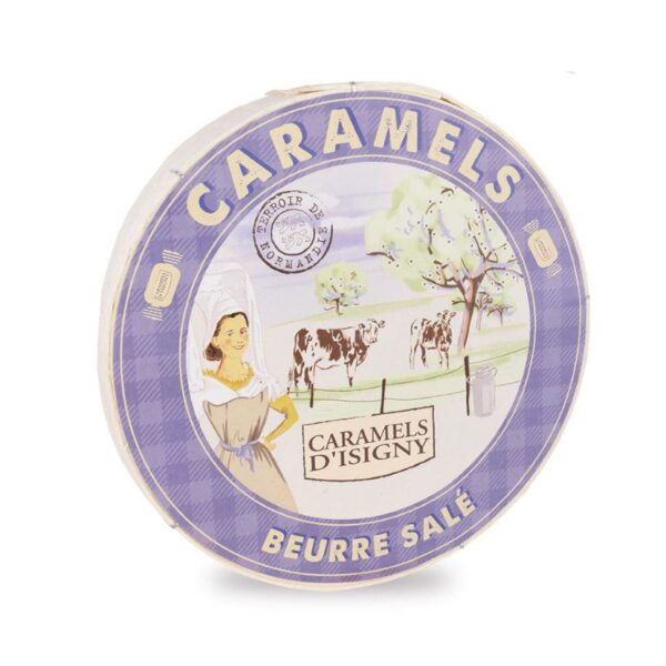 Caramels d'Isigny Boîte Bois Ronde Caramels Beurre Salé 300g